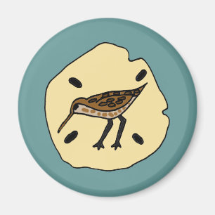 XX- Sandpiper on a Sanddollar Beach Design Magnet