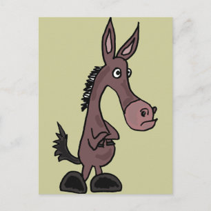 XX- Stubborn Mule or Donky Cartoon Postcard