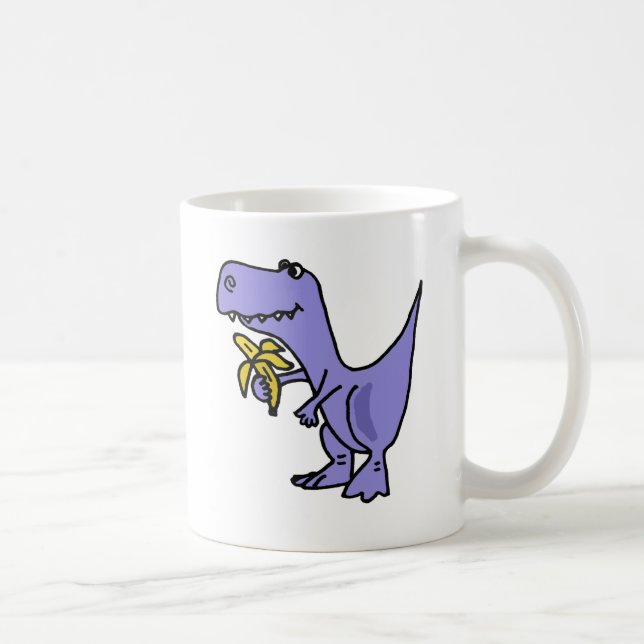 XX- T-Rex Dinosaur Eating Banana Cartoon Coffee Mug (Right)