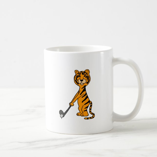 XX- Tiger Playing Golf Cartoon Coffee Mug (Right)