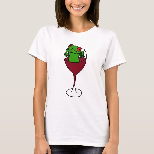 XX- Tree Frog in a Wine Glass T-Shirt (Front)