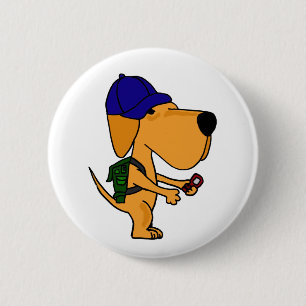 XX- Yellow Labrador Dog Back to School Cartoon 2 Inch Round Button