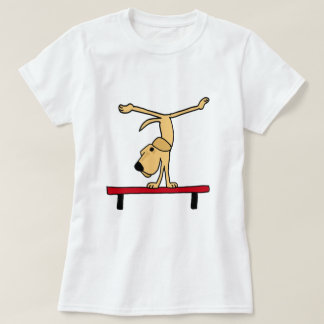 XX- Yellow Labrador on Balance Beam Cartoon T-Shirt