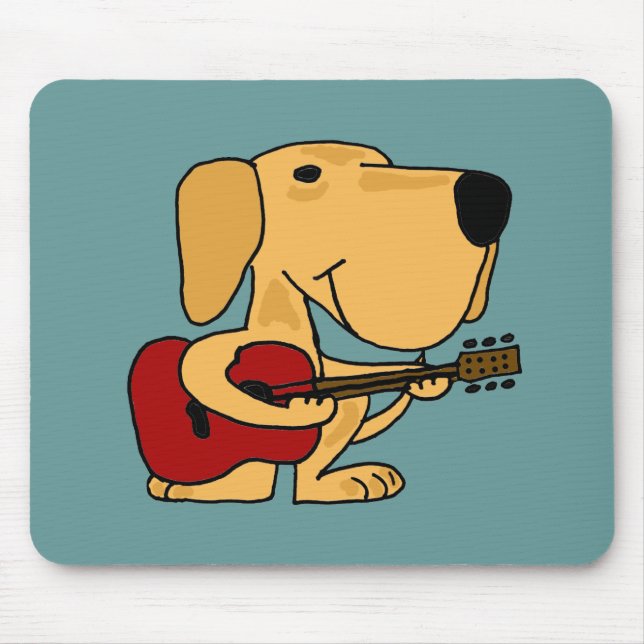 XX- Yellow Labrador Retriever Playing Guitar Mouse Pad (Front)