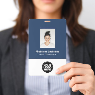 XXL Employee Photo, Bar and Qr Code, Logo, Name Badge