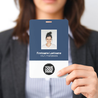 XXL Employee Photo, Bar and Qr Code, Logo, Name Badge