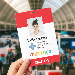 XXL Personalized Hospital Employee Logo & Photo ID Badge