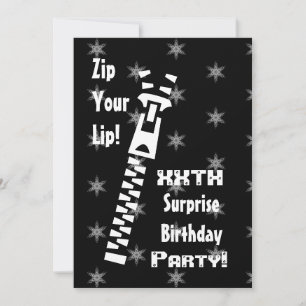 xxth SURPRISE Black and White Birthday Party SB012 Invitation