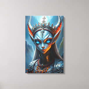 Xylanthia the Horned Oracle - Epic Elven Fantasy Canvas Print