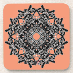 Xylographic Octa Glyph Dusk Coaster