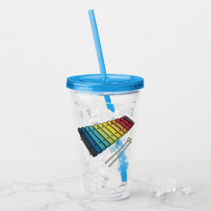 Xylophone cartoon illustration acrylic tumbler