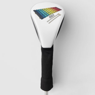 Xylophone cartoon illustration golf head cover