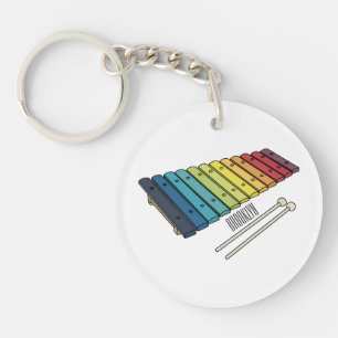 Xylophone cartoon illustration keychain
