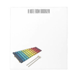 Xylophone cartoon illustration notepad