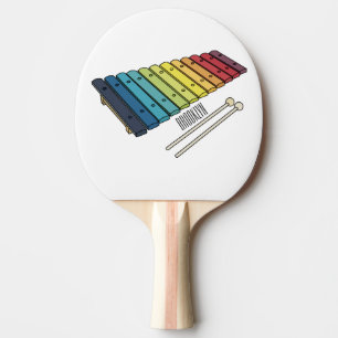 Xylophone cartoon illustration ping pong paddle