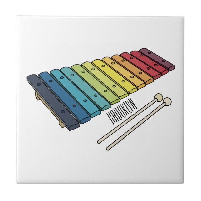 Xylophone cartoon illustration tile (Front)