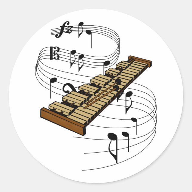 Xylophone Classic Round Sticker (Front)