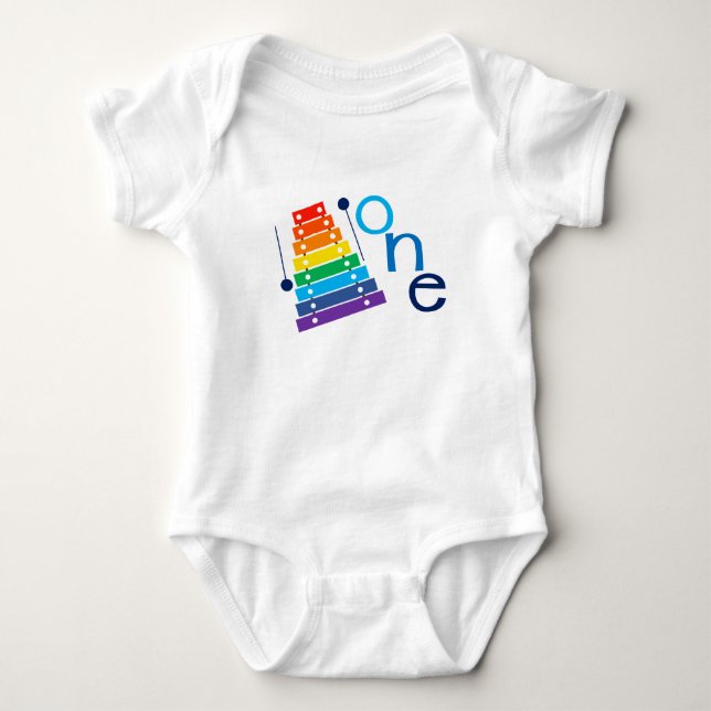 Xylophone first birthday shirt (Front)