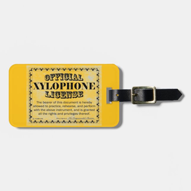 Xylophone License Luggage Tag (Front Horizontal)
