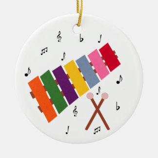 Xylophone Multicolored Musical Instrument Cartoon Ceramic Ornament