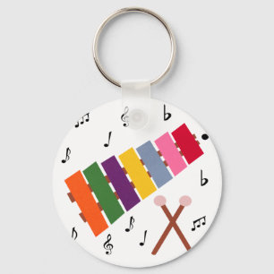 Xylophone Multicolored Musical Instrument Cartoon Keychain