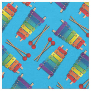 Xylophone Music Rainbow Kids Cute Fabric