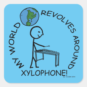 Xylophone - World Revolves Around Square Sticker