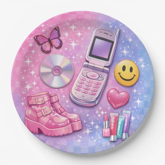 Y2K 2000's Party Plate (Front)