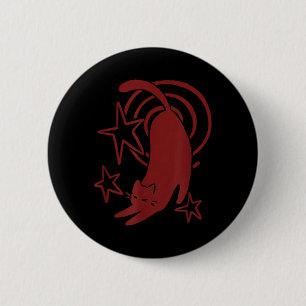 Y2K 90s Cute Sleepy Tomcat Cat Stretching Under 2 Inch Round Button