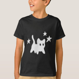 Y2k 90s Scary Tomcat Cat Is Scared Under Starry T-Shirt