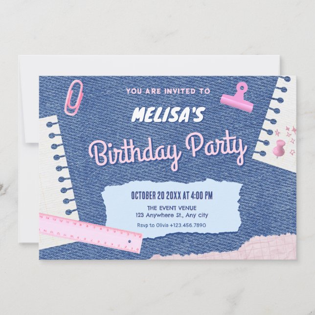 Y2k aesthetic birthday invitation (Front)