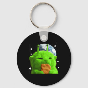Y2K Alien Cat Meme Retro Silly Cat Vintage Space Keychain