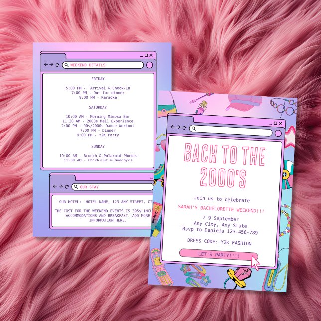 Y2K Bachelorette Weekend Bach To The 2000's  Invitation (Y2K Bachelorette Weekend Bach To The 2000's Invitation)