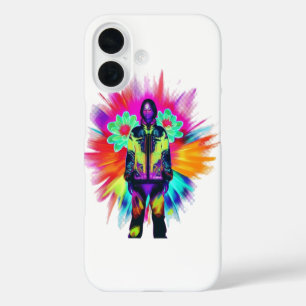 Y2K Bloom: Techwear Meets Luminescent Nature iPhone 16 Case