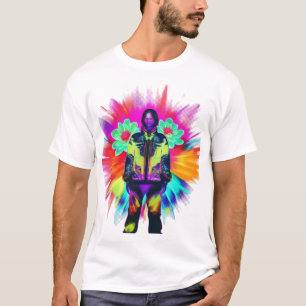 Y2K Bloom: Techwear Meets Luminescent Nature T-Shirt