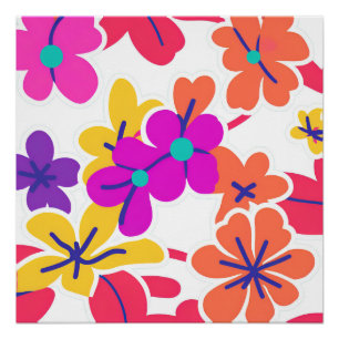 Y2K Bold Wildflower Vibrant Nostalgic Spring Art Poster