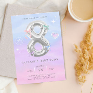 Y2K Cute 8e anniversaire Invitation