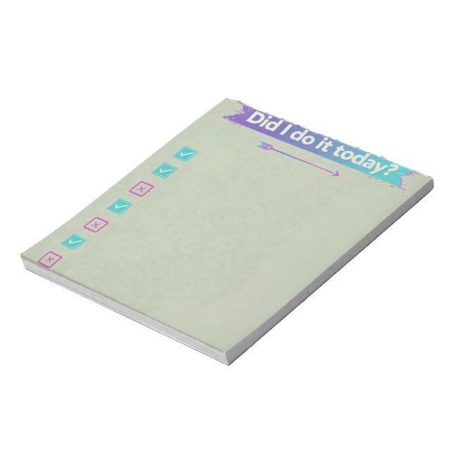 Y2K Cyber Aesthetic Daily Habit Tracker Checklist Notepad (Rotated)