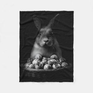 Y2k Easter Rabbit Basket Vintage Wash Aesthetic  Fleece Blanket