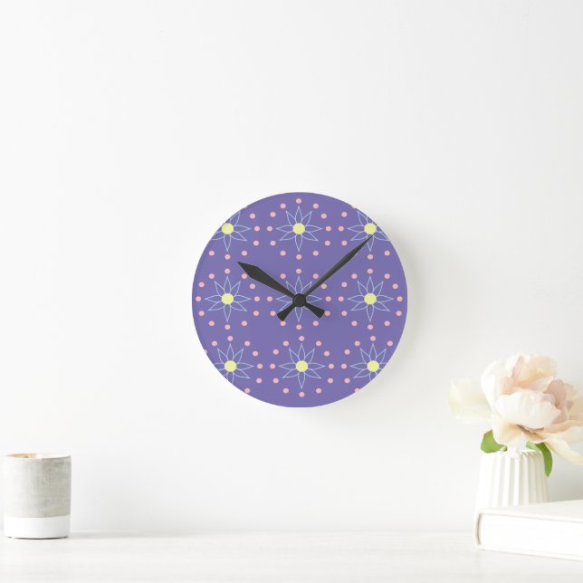 Y2K Floral Style Pattern Wall Clock (Home)