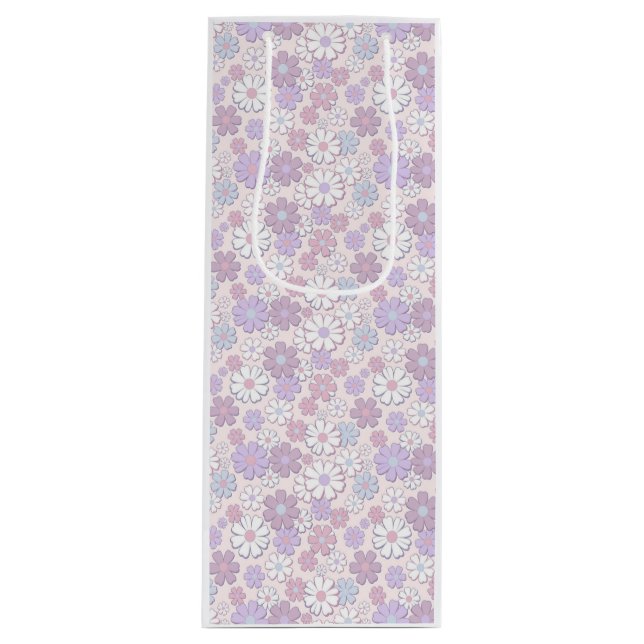 Y2K Flower Pattern Wine Gift Bag (Front)