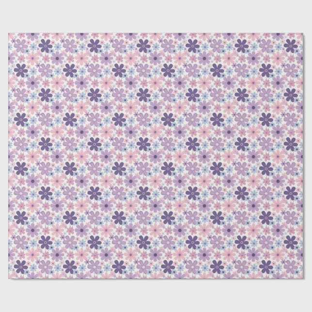 Y2K Flower Pattern Wrapping Paper (Flat)