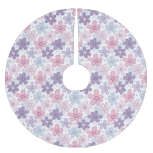 Y2K Flower Seamless Pattern Brushed Polyester Tree Skirt