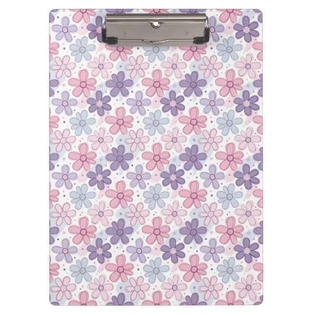 Y2K Flower Seamless Pattern Clipboard (Front)