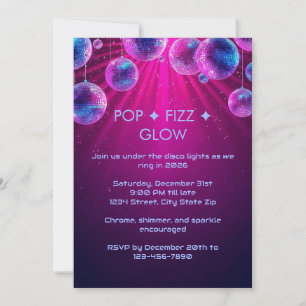 Y2K Holographic New Year’s Eve Invitation   Neon