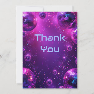 Y2K Holographic Thank You Card Neon Chrome NYE