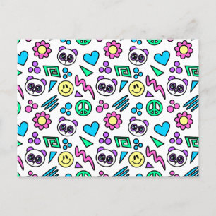 Y2K Pandas on White - 1000Pandas by Amanda Roos Postcard