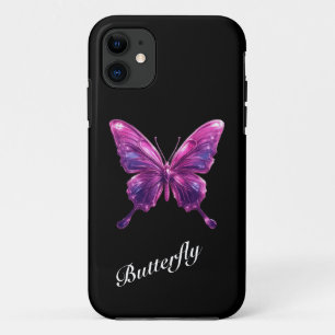 Y2K Pink Chrome Butterfly Phone Case
