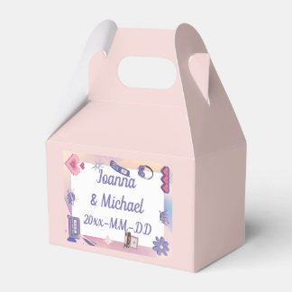 Y2K Pink Purple 2000s Retro Tech Geek Love Wedding Favor Box