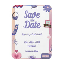 Y2K Pink Purple 2000s Retro Tech Save the Date